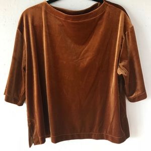 Velvet Uniqlo boxy-cut top